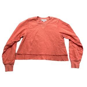 Apiece Apart XS Athena Layered Organic Cotton Sweatshirt‎ Coral